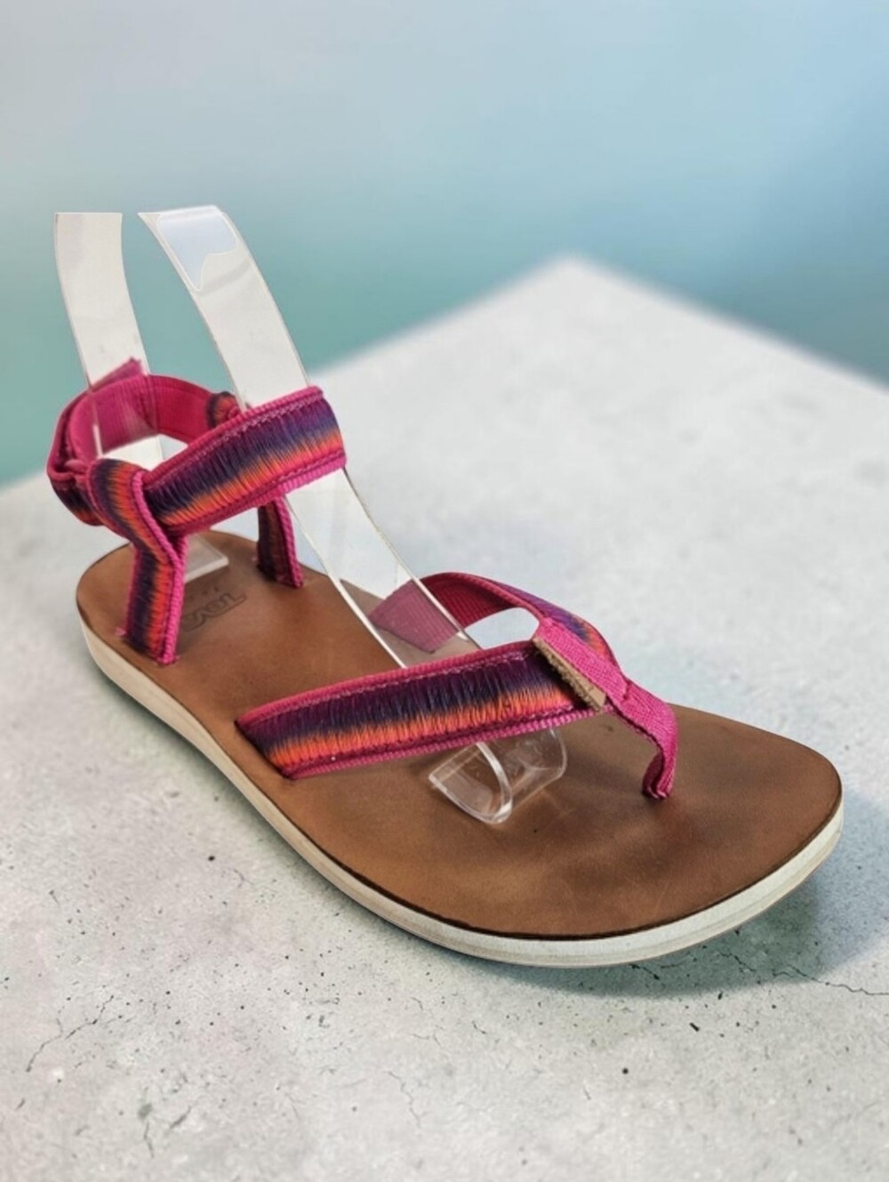 Teva Sandals Sz 7 On The Right Trek Sport Trail Air Cushion Sunset Multi Pink